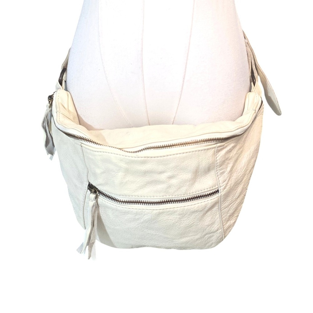 Free People Cream Leather Studded Belt Bag Fanny Pack Crossbody - Picture 5 of 14